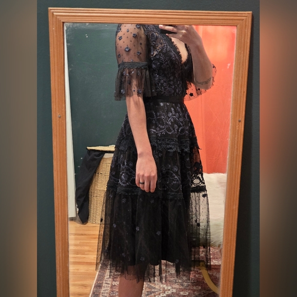 Needle & Thread Midsummer lace midi dress in black - Picture 5 of 9